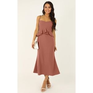 NWT Showpo Dusty Rose Pink Midi Dress
